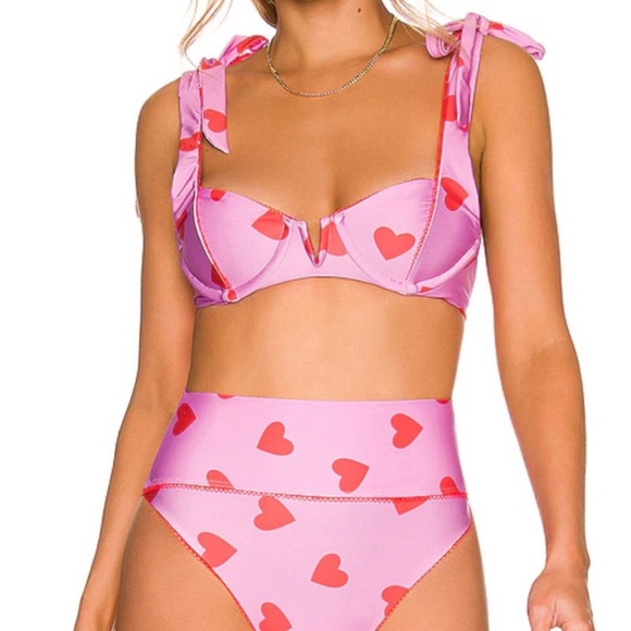 Beach Riot Other - BEACH RIOT Blair Valentine Heart Bikini Top Size L NWT